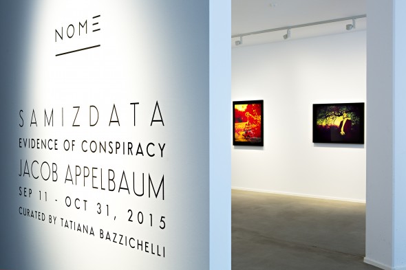 Jacob Appelbaum - "Samizdata" (2015), installation view; photo courtesy of NOME Gallery