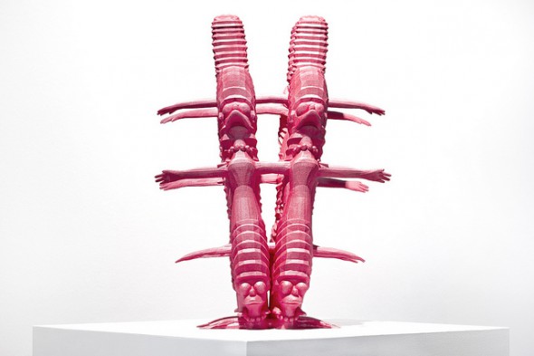 Matthew Plummer-Fernandez - "Merge Simpson" (2015), SLS polyamide, resin, paint, 41 x 22 x 55 cm; photo by Bresadola+Freese/drama-berlin.de, courtesy of NOME Gallery