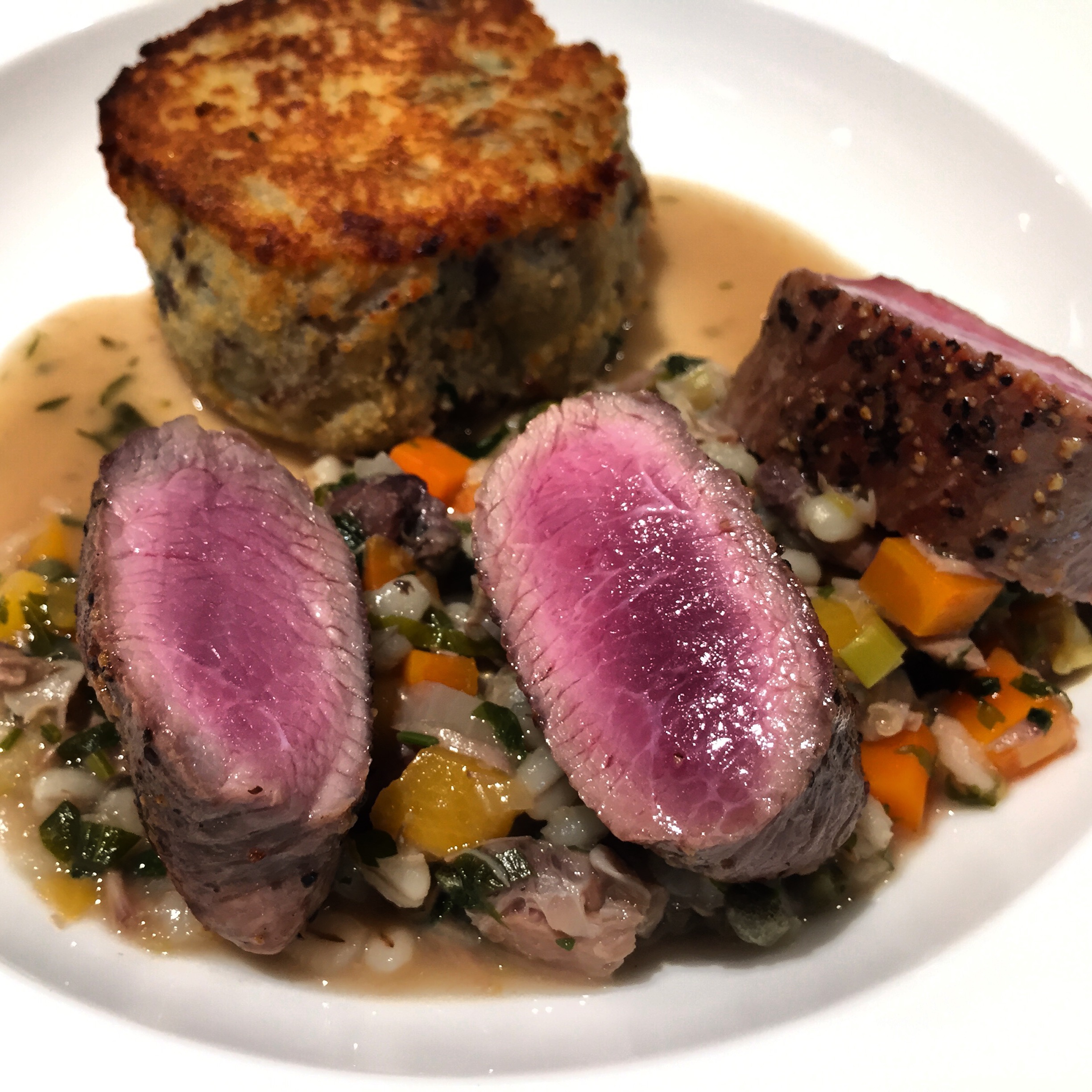 Roasted Lamb with Scotch Broth and an Ulster Pasty made in Cookery Club Britannia